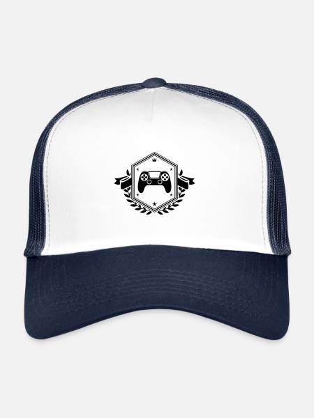Gamepad Crest Controller - Trucker Cap - white/navy - Front