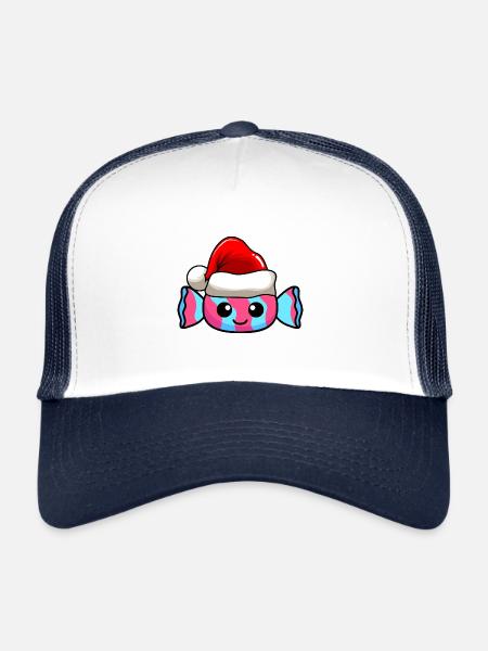 Bonbons Noël Comic Noël - Casquette trucker  - blanc/marine - Devant