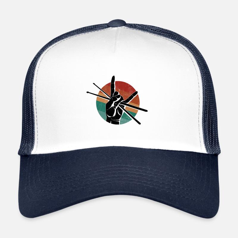 Schlagzeug Spieler Drummer - Trucker Cap - Weiß/Navy