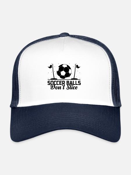 Footgolf Player Foot Golf Playing Footgolfers Foot - Trucker Cap - white/navy - Front