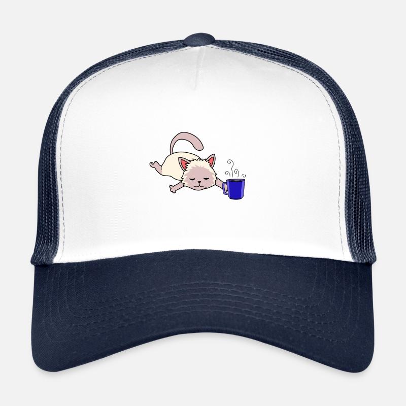 Lundi matin Cat Morning Grouch Coffee Casquette trucker 