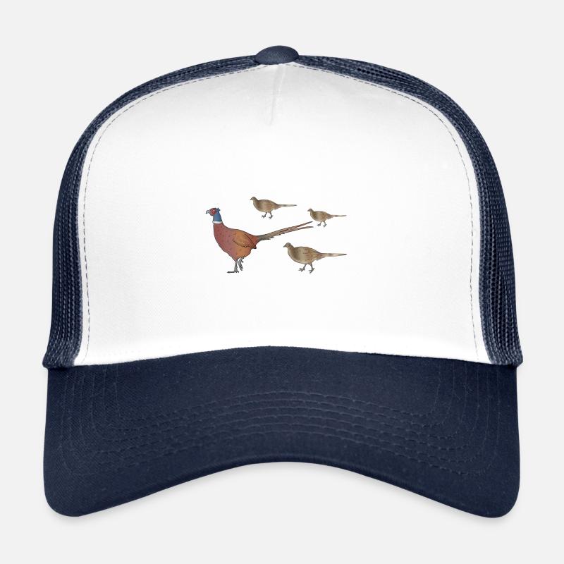 Photo de famille de faisan dessin Casquette trucker 