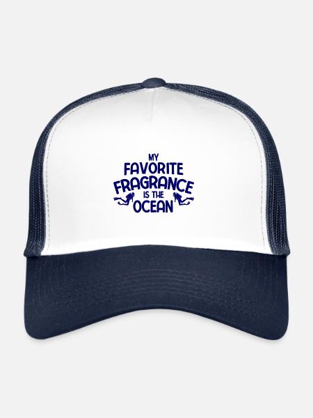 Apnoetaucher Freitaucher Taucher - Trucker Cap - Weiß/Navy - Vorne