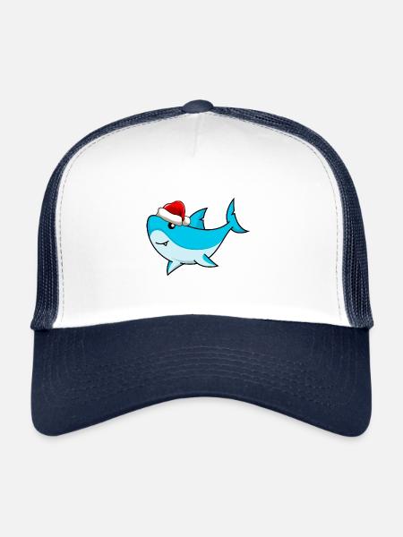 Shark Comic Noël - Casquette trucker  - blanc/marine - Devant