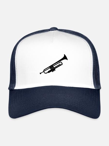 Trompete musik - Trucker Cap - Weiß/Navy - Vorne