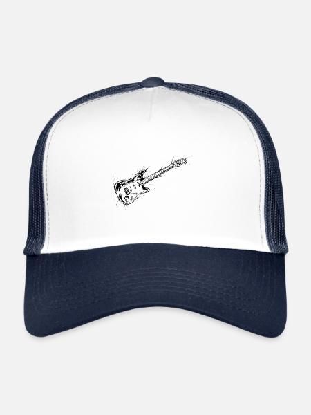 Guitare électrique - Casquette trucker  - blanc/marine - Devant