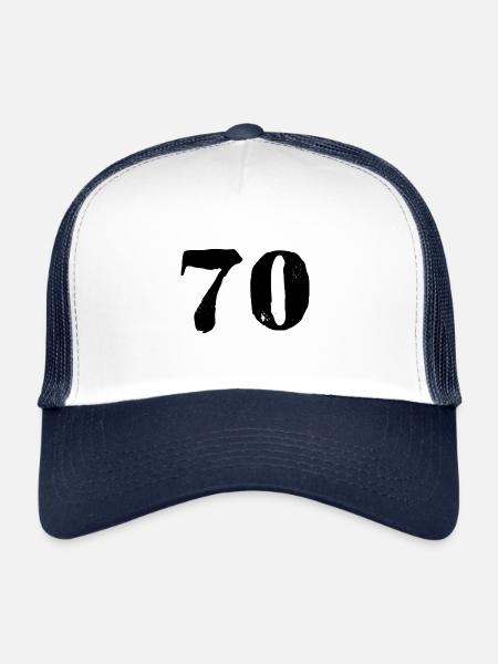 70 number jersey - Trucker Cap - white/navy - Front