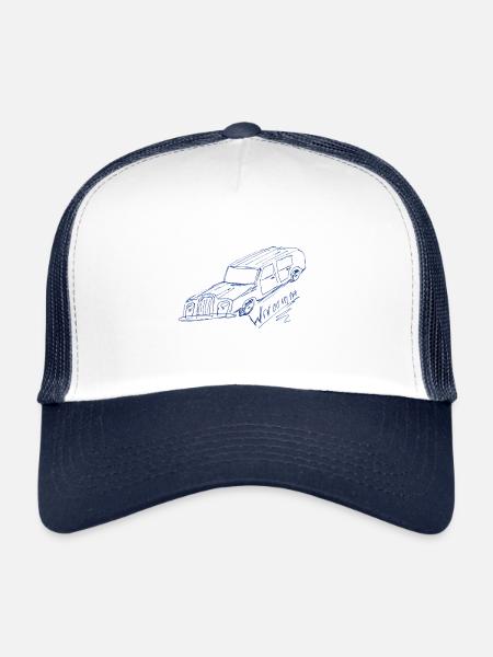 wrrroommm for white - Trucker Cap - white/navy - Front