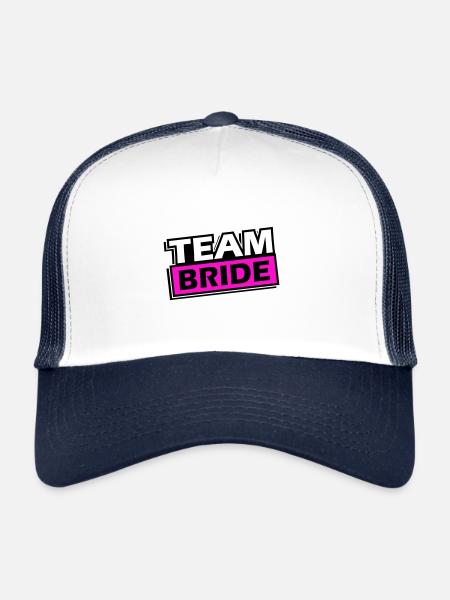 Team Bride Wedding Saying - Trucker Cap - white/navy - Front