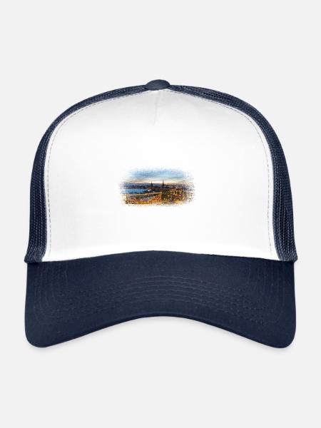 Stockholm Sweden - Trucker Cap - white/navy - Front