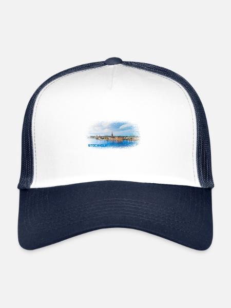 Stockholm Sweden - Trucker Cap - white/navy - Front