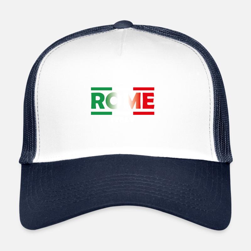 Rome - Casquette trucker  - blanc/marine