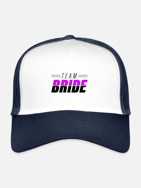 Devis de mariage de l’équipe de la mariée - Casquette trucker  - blanc/marine - Devant