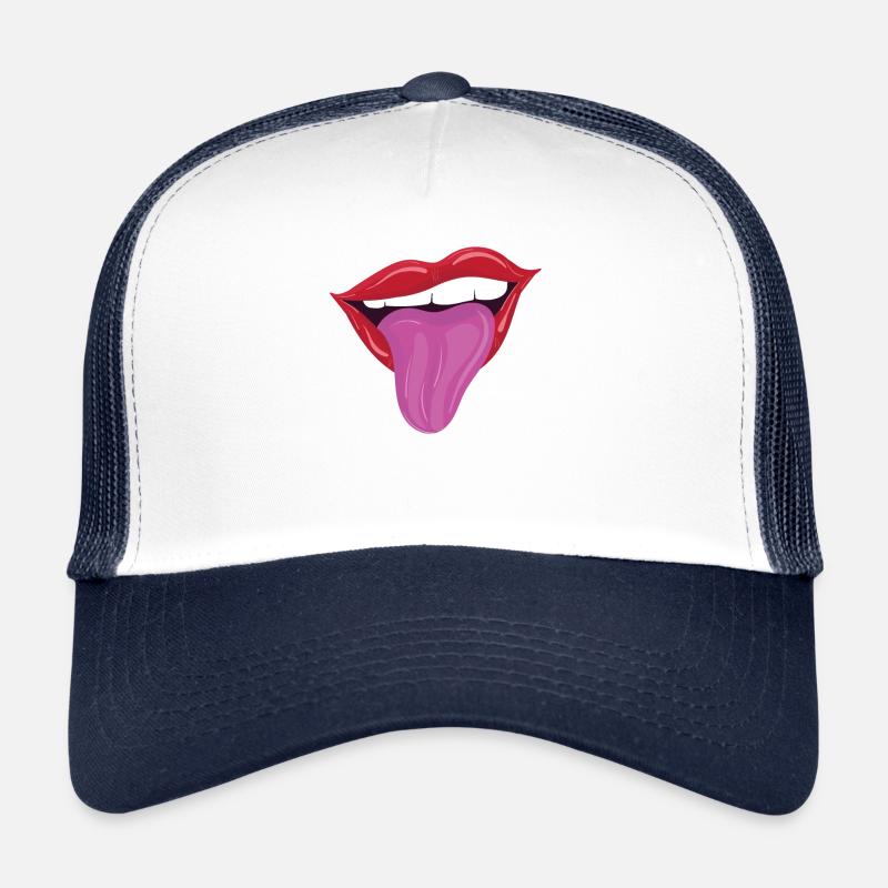 Lèvres coquines avec la langue Casquette trucker 