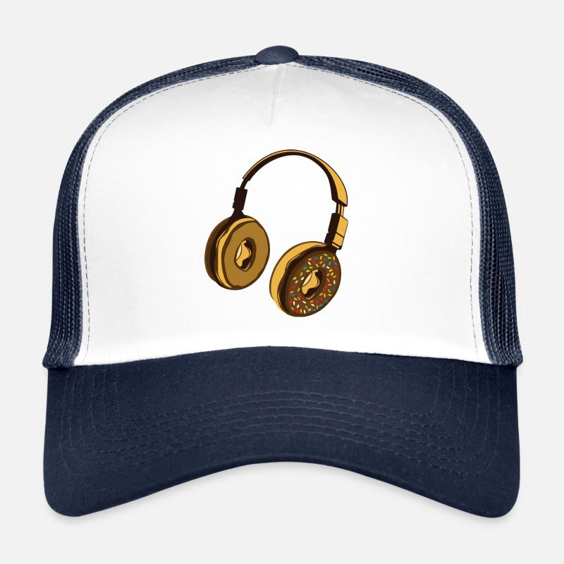 cute headphone donut Trucker Cap