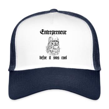 Entrepreneur befor it was cool Da Vinci motif Weis - Trucker Cap - white/navy - Front