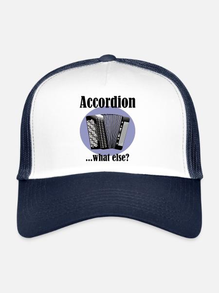 Accordion what else - Casquette trucker  - blanc/marine - Devant
