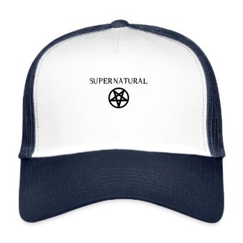Supernatural pentagram motif white - Trucker Cap - white/navy - Front