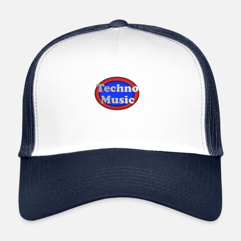 Techno Music - Trucker Cap - white/navy