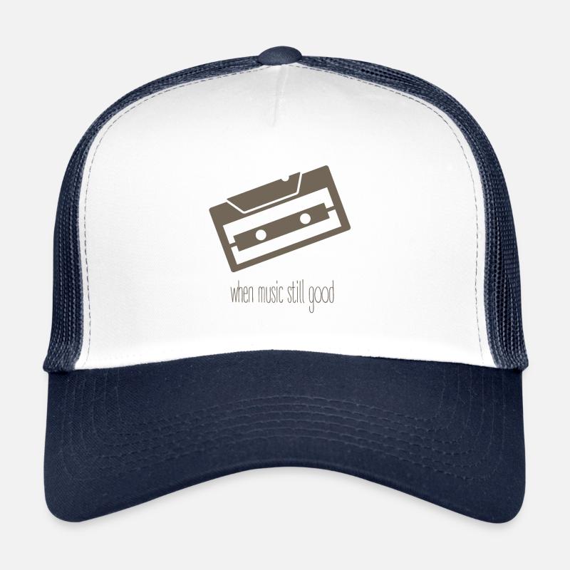 Retro Musik - Trucker Cap - Weiß/Navy