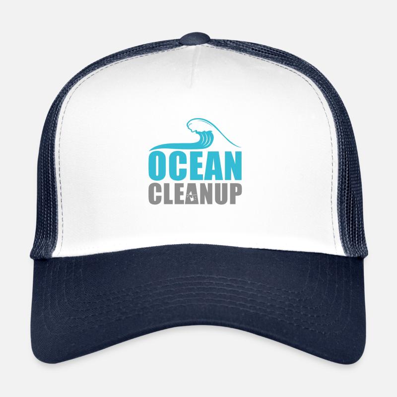 Ocean CleanUp - Trucker Cap - Weiß/Navy