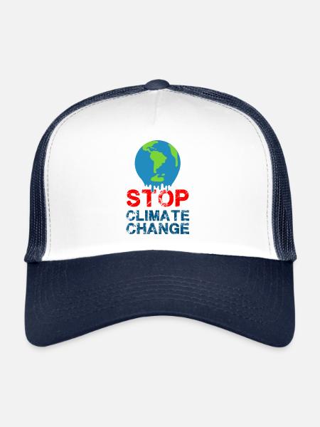 Stop au changement climatique - Casquette trucker  - blanc/marine