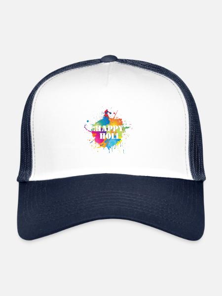 Happy Holi Festival de musique - Casquette trucker  - blanc/marine - Devant