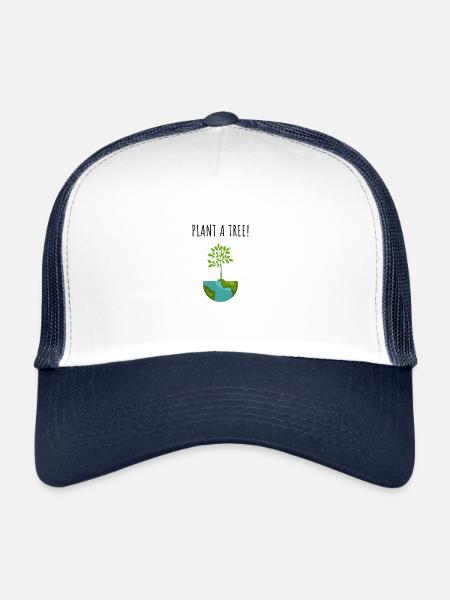 Protection de l’environnement Protection de l’environnement Planète Terre Vert - Casquette trucker  - blanc/marine - Devant
