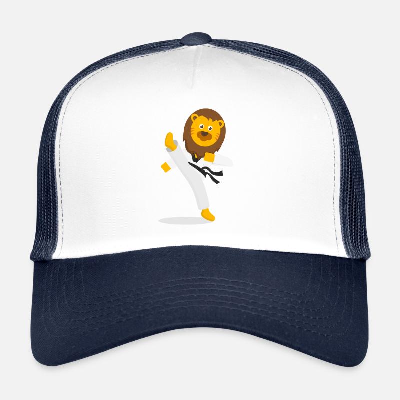 Löwe Kampfsport Karate Kickboxen - Trucker Cap - Weiß/Navy