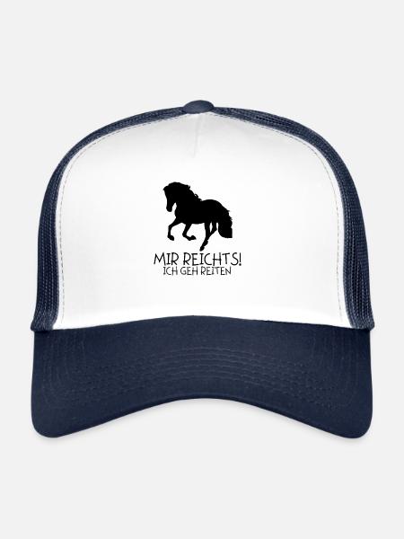 J’aime les chevaux - Casquette trucker  - blanc/marine - Devant