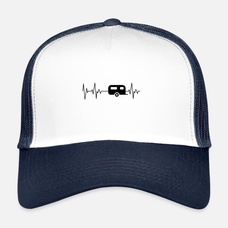 Caravan Camper Camping camper heartbeat Trucker Cap