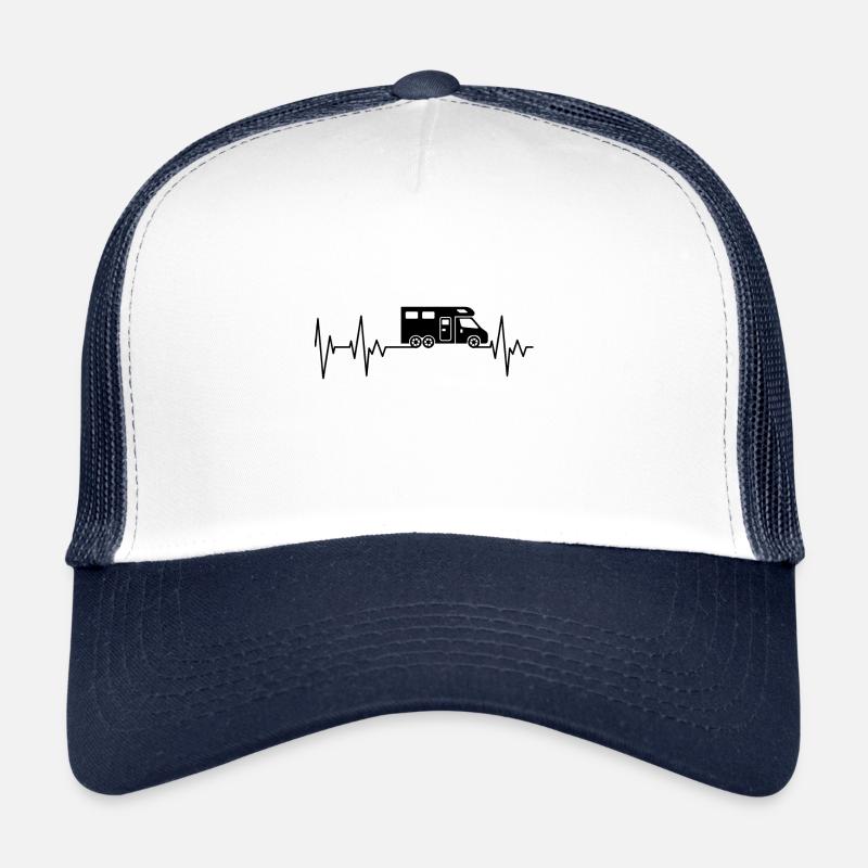 Caravan Heartbeat Camper Camping Travel Excursion Trucker Cap