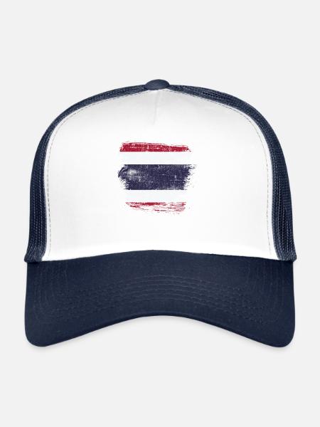 Thaïlande - Casquette trucker  - blanc/marine - Devant