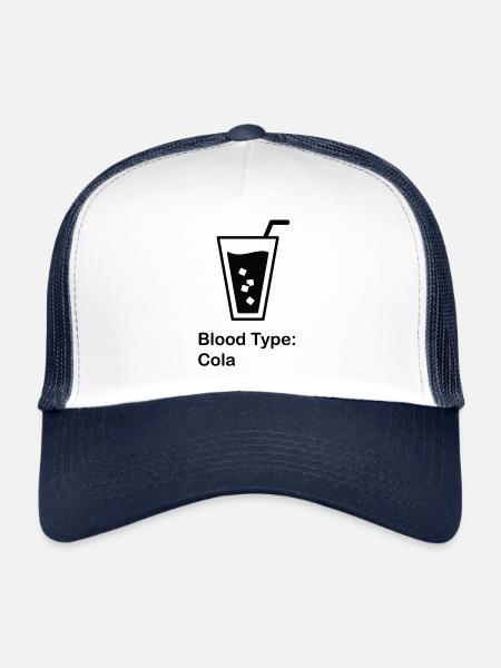 de sang; cola - Casquette trucker  - blanc/marine - Devant
