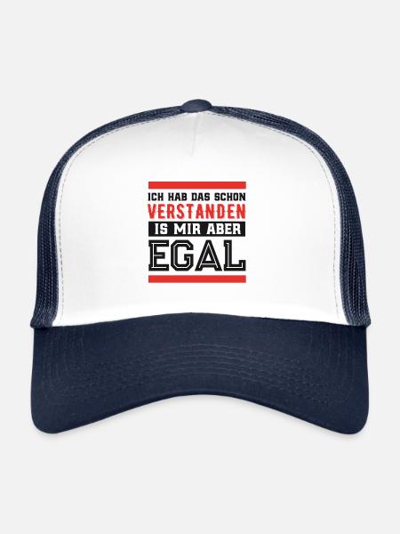 I didn't care about that already understood - Trucker Cap - white/navy - Front