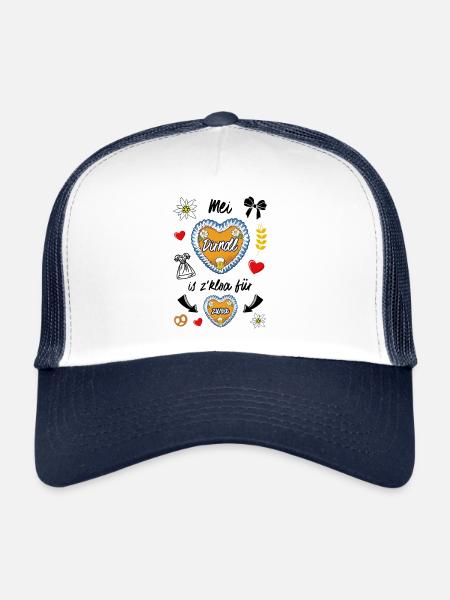 Mei Dirndl Is Z Kloa For Zwoa Wiesn - Trucker Cap - white/navy - Front