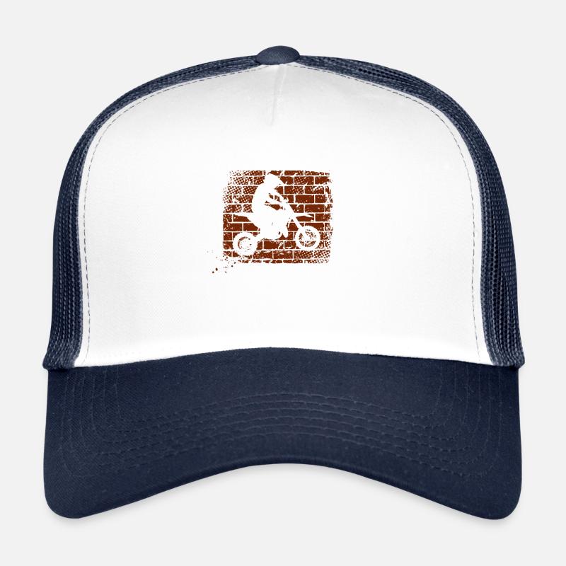 motocross - Casquette trucker  - blanc/marine