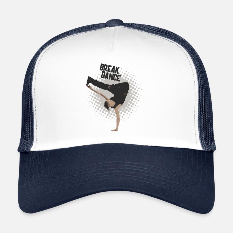 break dance - Casquette trucker  - blanc/marine