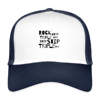 Lindy Hop dance move Rock Step Triple Step black - Trucker Cap - white/navy - Front