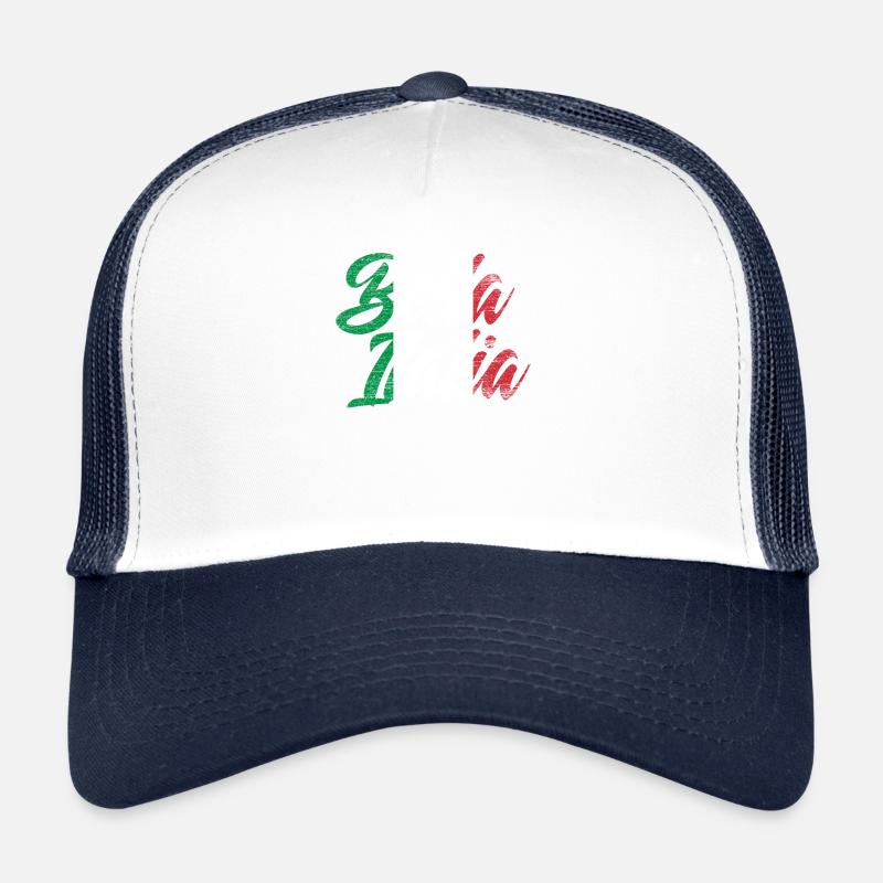 Italien - Trucker Cap - Weiß/Navy