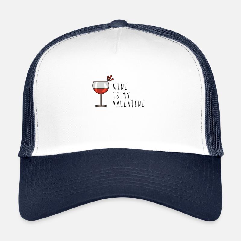 Saint Valentin: Wine is my Valentine - noir Casquette trucker 