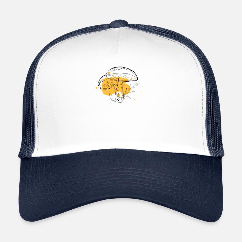 Mushroom | one line drawing - Trucker Cap - white/navy