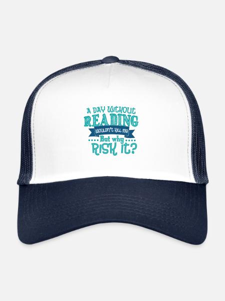 lire - Casquette trucker  - blanc/marine - Devant