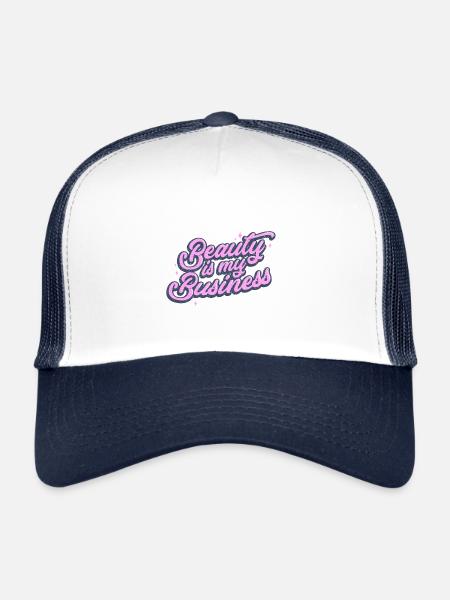 Maquillage esthéticienne - Casquette trucker  - blanc/marine - Devant