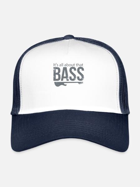 Bassiste basse - Casquette trucker  - blanc/marine