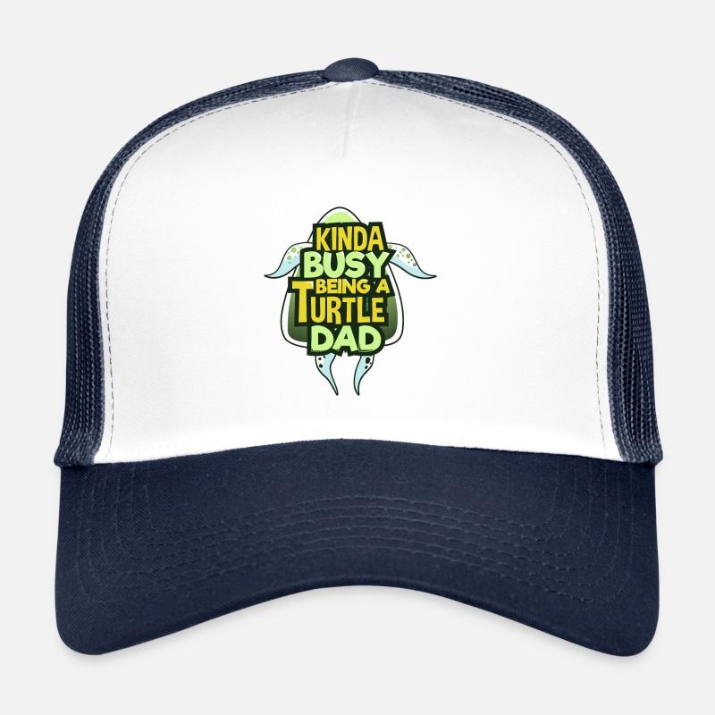 Schildkröten Papa - Trucker Cap - Weiß/Navy