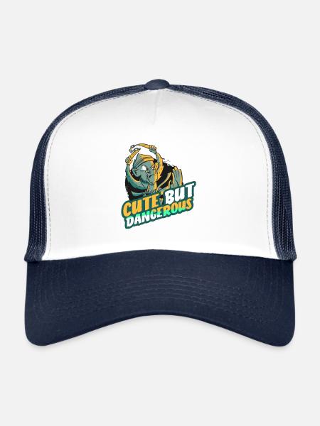 Combattre le karaté - Casquette trucker  - blanc/marine - Devant