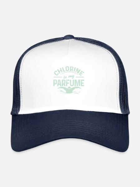 Natation - Casquette trucker  - blanc/marine - Devant
