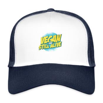 Vegan vegan - Trucker Cap - white/navy - Front