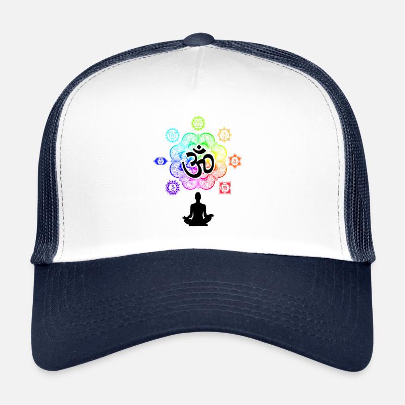 Meditation Chakra Symbole Die Sieben Chakren - Trucker Cap - Weiß/Navy
